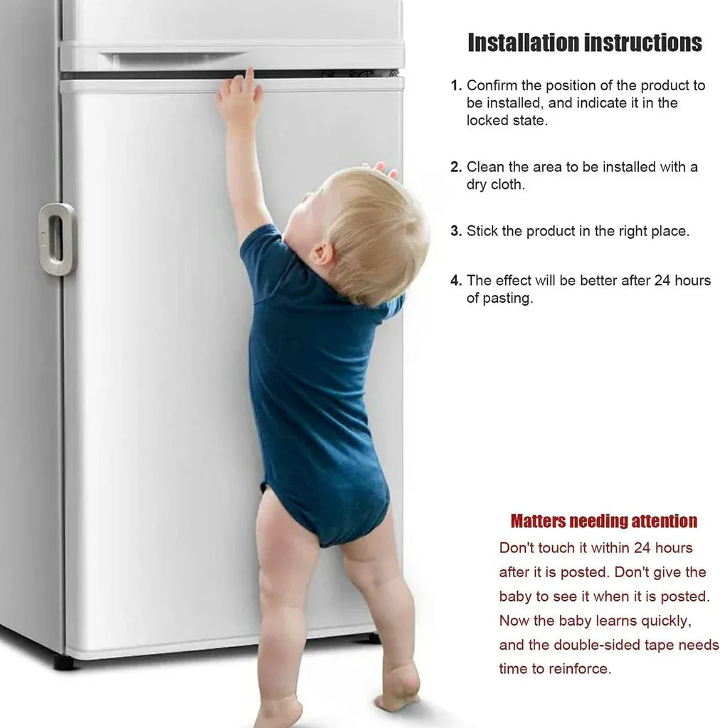 Child Safety Refrigerator Lock – Self-adhesive Fridge & Freezer Door Lock