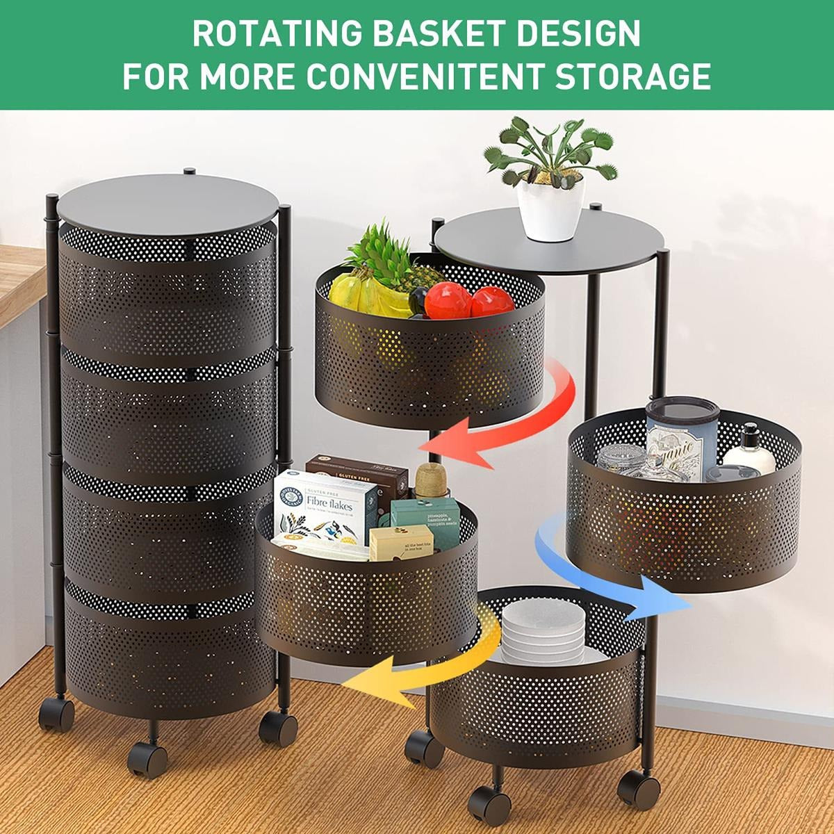 4 Layered Rotatable Fruit Basket