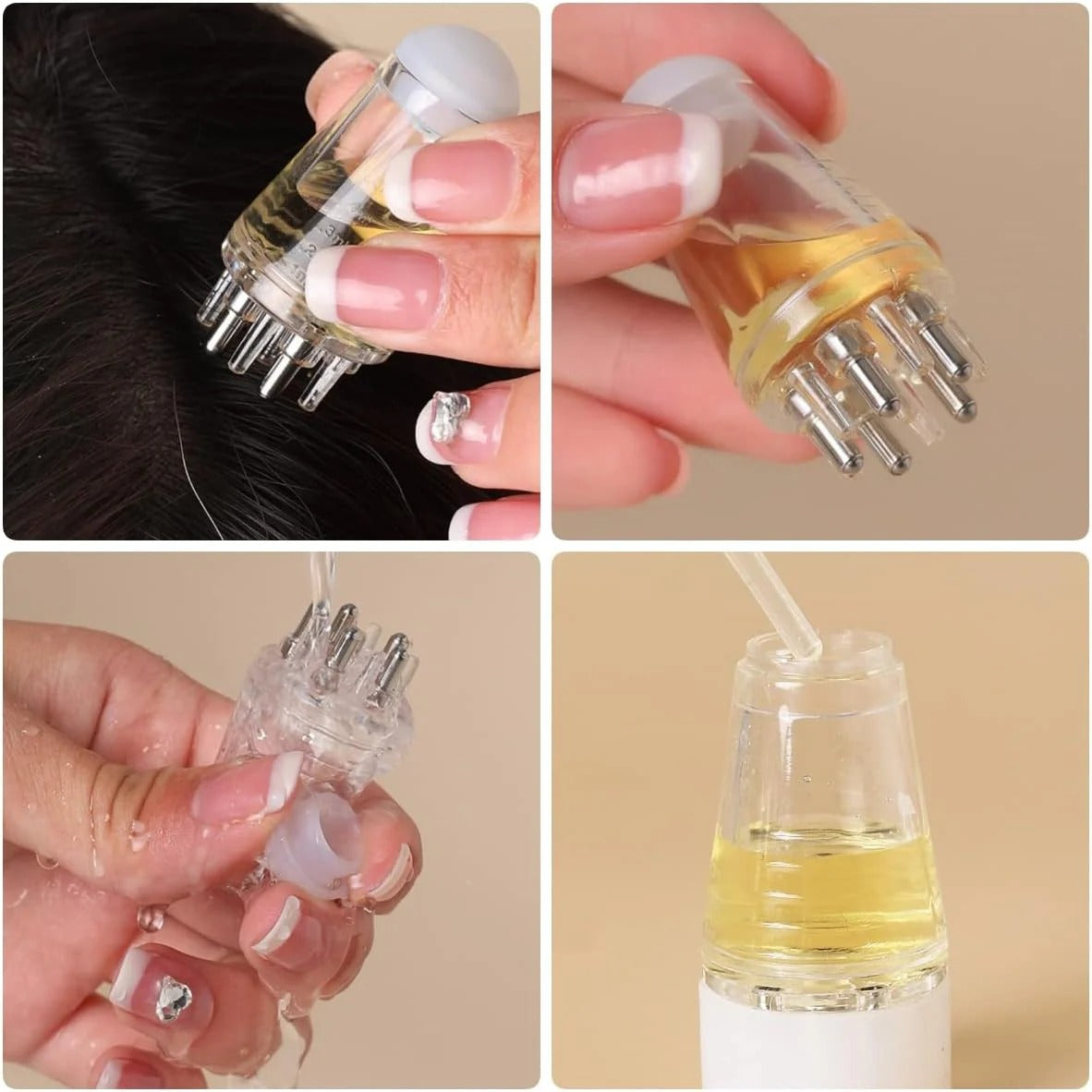 Hair Oil Applicator Bottle Scalp Massager