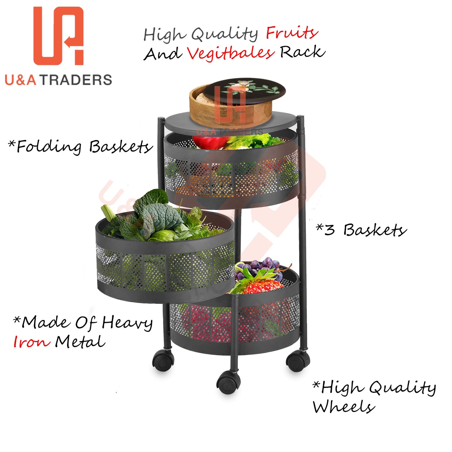 3 Layered Rotatable Fruit Basket