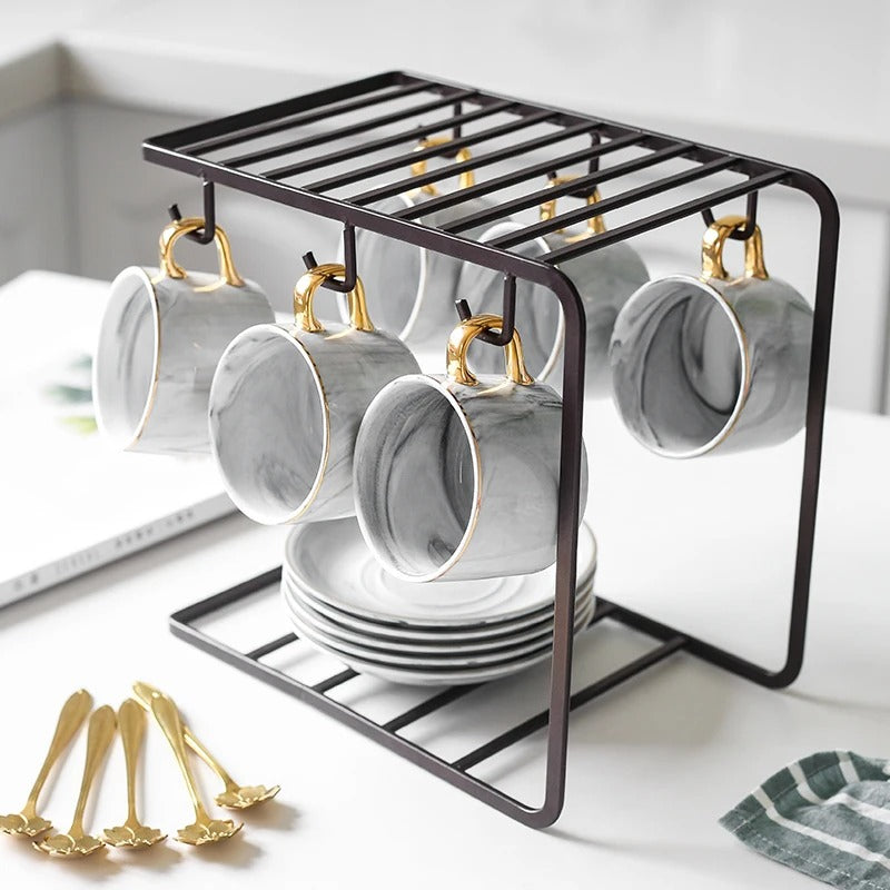 Stylish Steel Mug Stand - 1 Pc