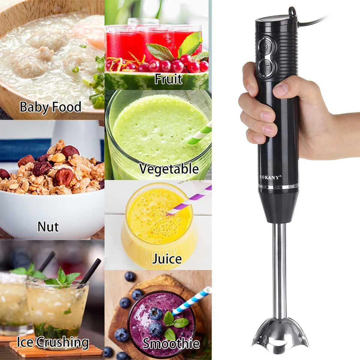 Portable Electric Hand Blender - 1 Pc Multifunctional Kitchen Tool